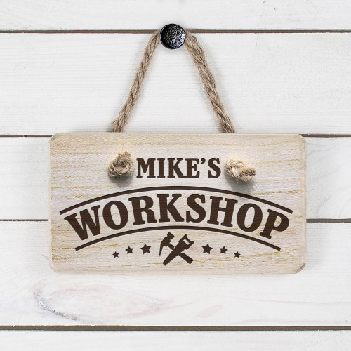 Personalised Wooden Workshop Sign