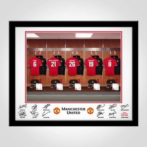 Personalised Man Utd Dressing Room Framed Print