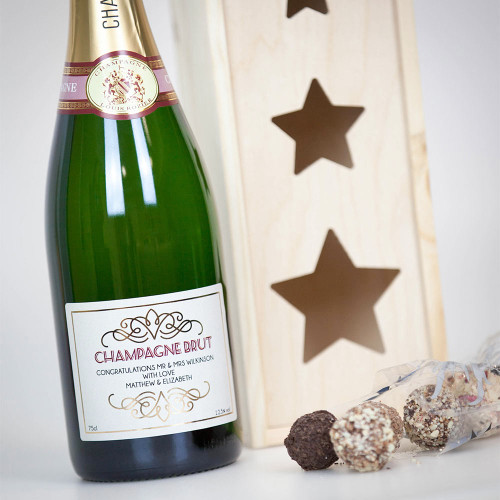 Personalised Champagne and Chocolates