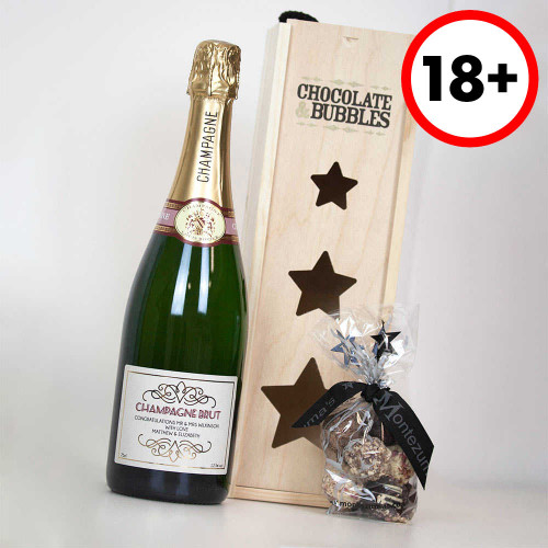 Personalised Champagne and Chocolates