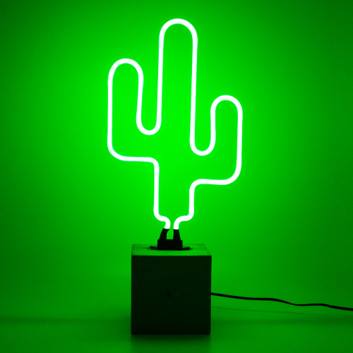 Large Green Cactus Neon Light