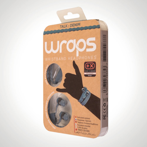 Wraps Talk Headphones with Mic – Denim