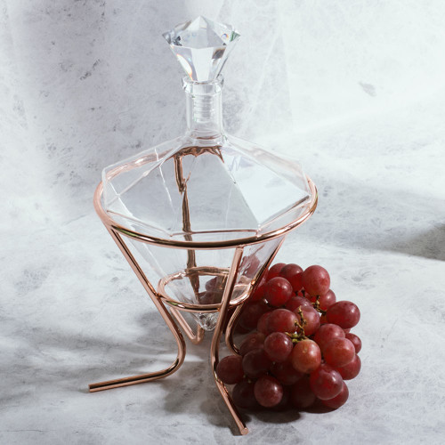 Diamond Decanter with Copper Holder