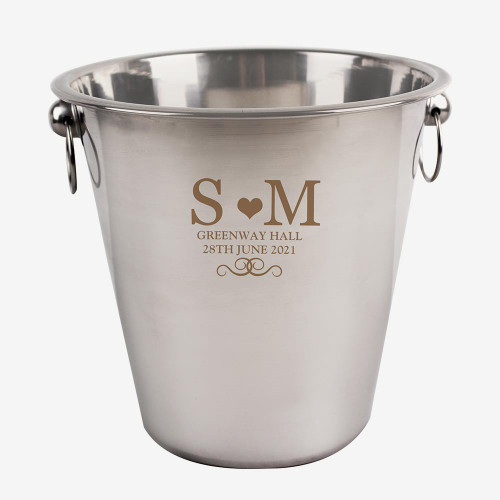 Personalised Monogram Stainless Steel Ice Bucket