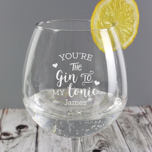 Personalised ‘Gin to My Tonic’ Glass