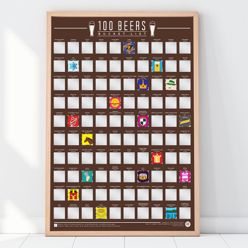 100 World Beers Bucket List Poster