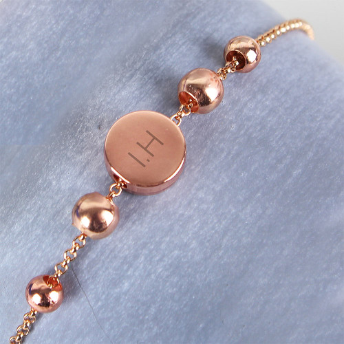 Personalised Rose Gold-Toned Initials Bracelet