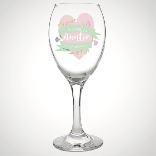 Personalised Floral Mother's Day Wine Glass