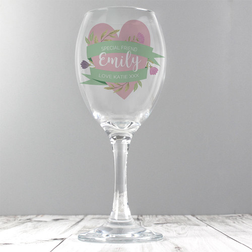 Personalised Floral Mother's Day Wine Glass