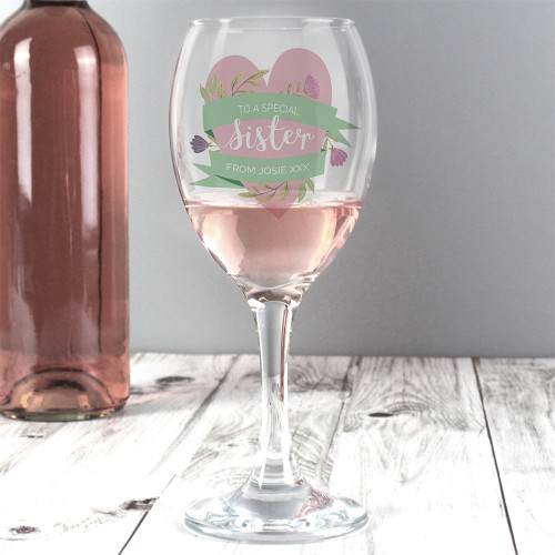 Personalised Floral Mother's Day Wine Glass