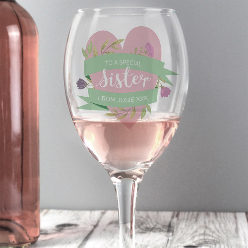 Personalised Floral Mother's Day Wine Glass