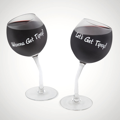 Tipsy Wine Glasses – Set of 2
