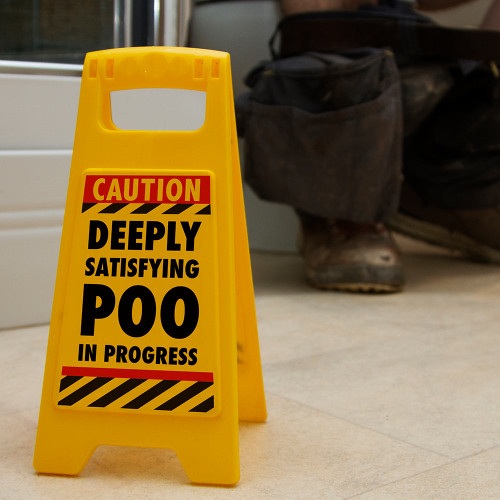 Satisfying Poo Warning Sign