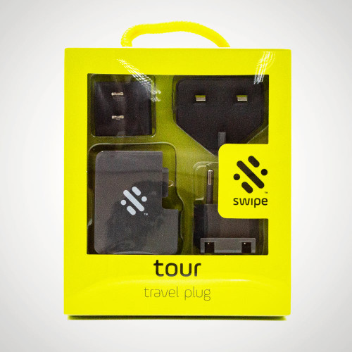 Tour Travel Plug with 3 heads Grey