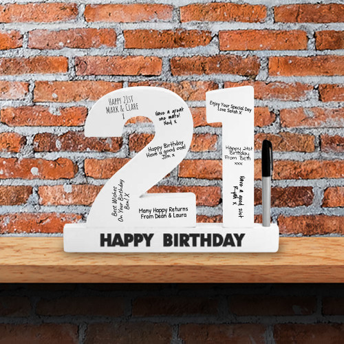 21st Birthday Wooden Numbers and Pen