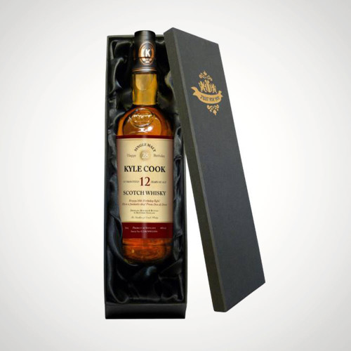 Personalised Birthday 12 Year Old Malt Whisky in a Silk Lined Box