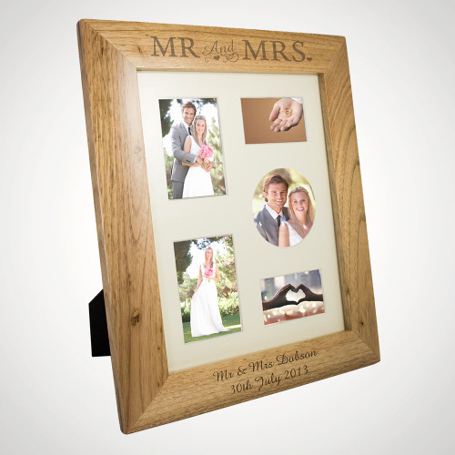 Personalised 8x10 Mr & Mrs Wooden Photo Frame