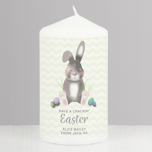 Personalised Easter Bunny Pillar Candle