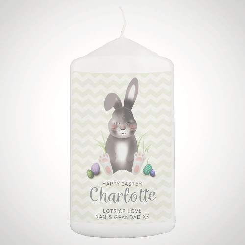 Personalised Easter Bunny Pillar Candle