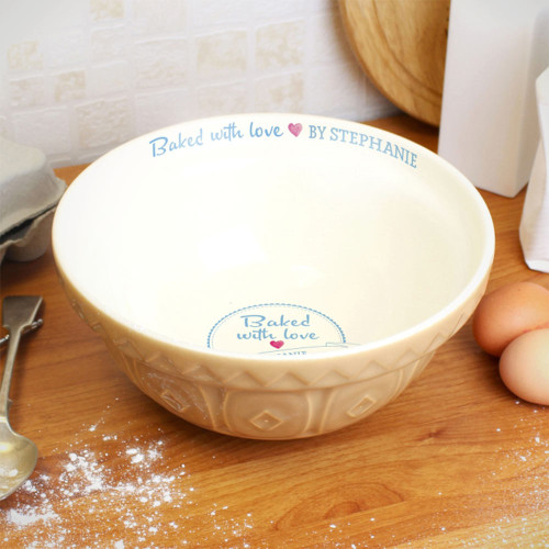 Personalised Baked with Love Mixing Bowl