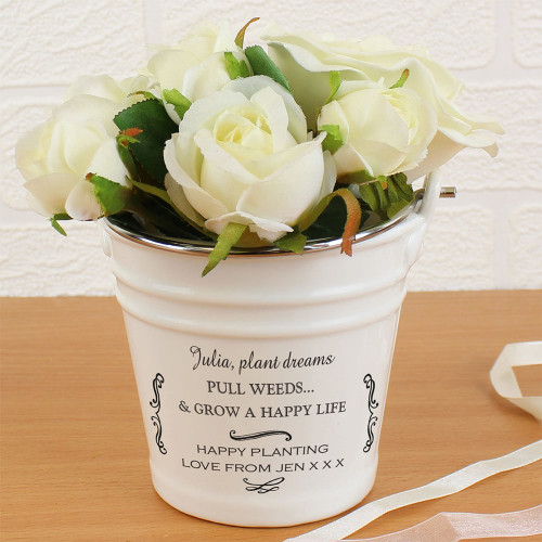Personalised Porcelain Flower Bucket