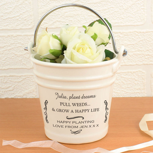 Personalised Porcelain Flower Bucket