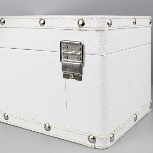 Personalised White Leatherette Keepsake Box