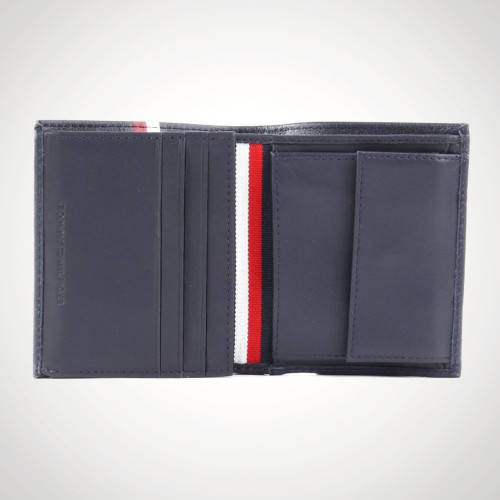 Tommy Hilfiger Corp Stripe Trifold Wallet Black