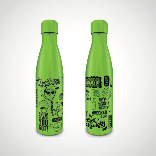 Rick and Morty Quotes Metal Water Bottle