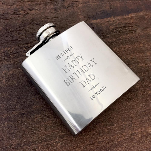 Engraved Established Today Hipflask