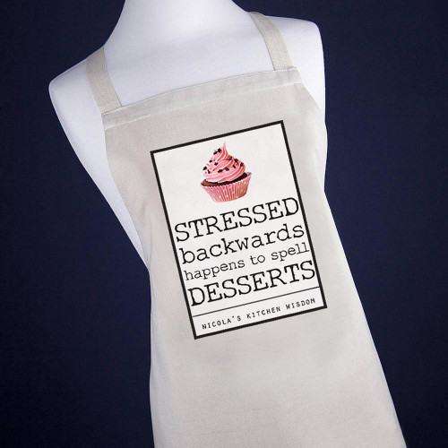 Personalised Stressed Desserts Apron