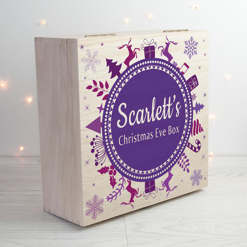 Personalised Christmas Eve Box with Snowflake Wreath