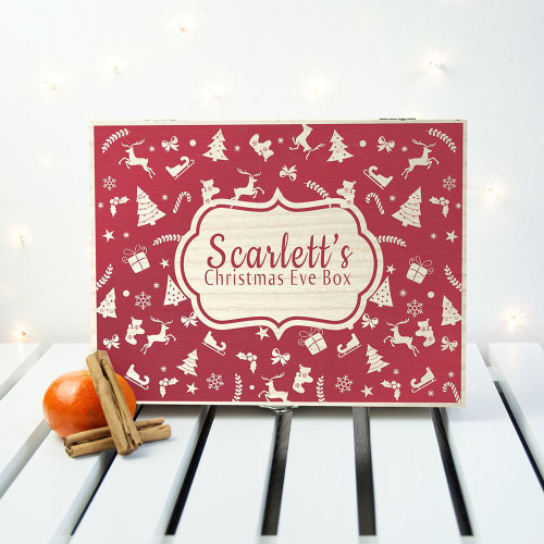 Personalised Christmas Eve Box with Festive Pattern