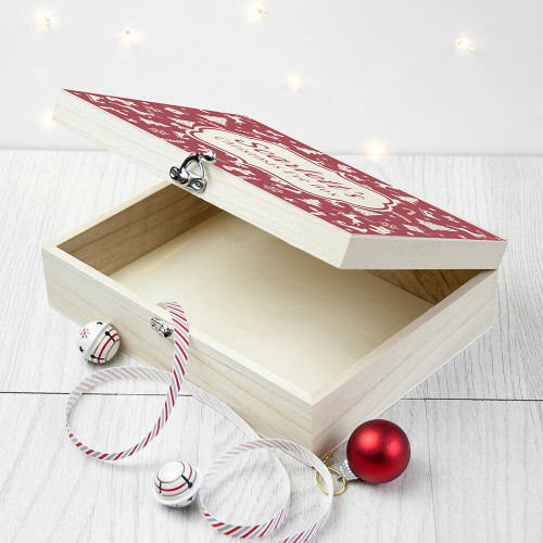 Personalised Christmas Eve Box with Festive Pattern