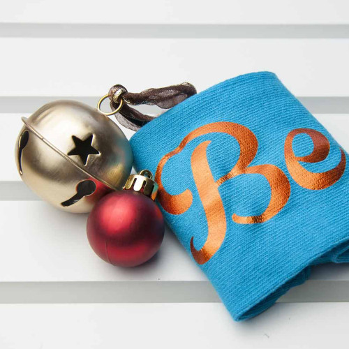 Personalised Turquoise and Orange Christmas Day Socks