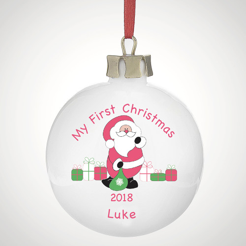 Personalised ‘My First Christmas’ Santa Bauble