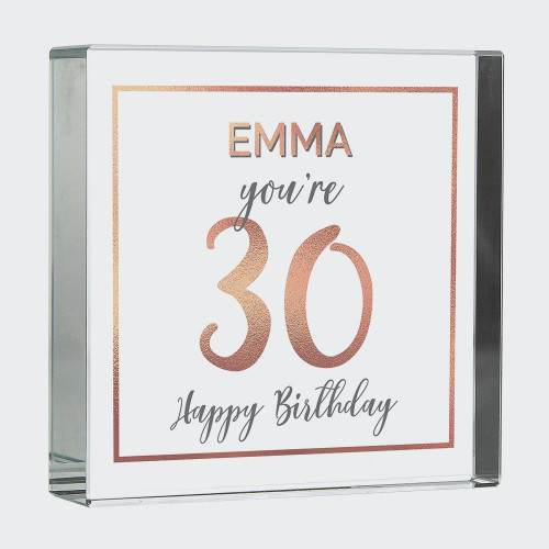 Personalised Birthday Rose Gold Crystal Token