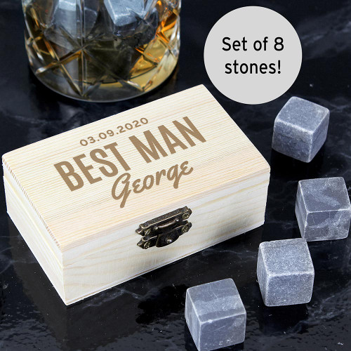 Personalised Whisky Stones with Three-Line Message