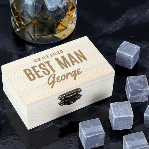 Personalised Whisky Stones with Three-Line Message