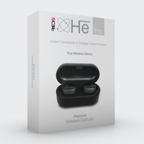 H.e. True Wireless Stereo Earbuds - Black in packaging