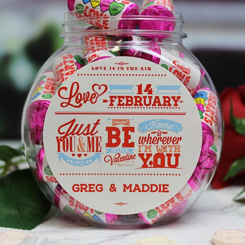 Be My Valentine Love Hearts Sweet Jar