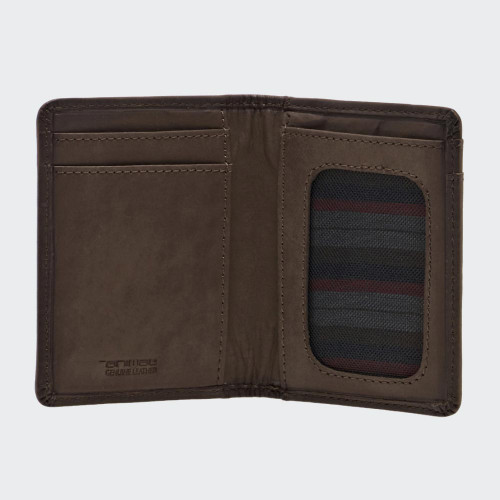 Animal Leather Card Wallet Rife Brown
