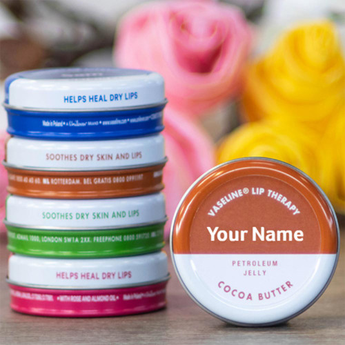 Personalised Vaseline Lip Balm – Cocoa Butter