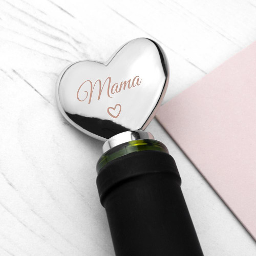 Personalised Love Heart Silver Plated Bottle Stopper