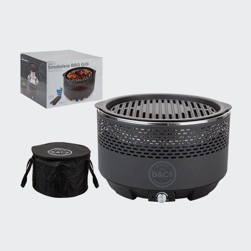 B&Co Smokeless BBQ Grill - Slate Grey