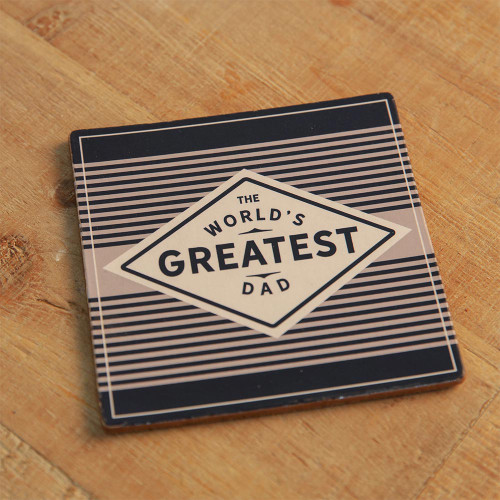 World's Greatest Dad Pint Glass and Coaster Gift Set