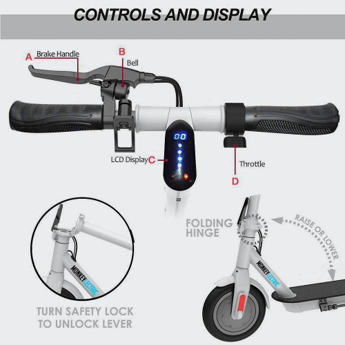 Monkeylectric M13 Electric Scooter - White