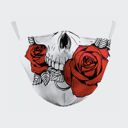 Skull and Roses Face Mask