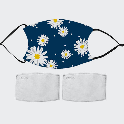 Daisy Pattern Face Mask with 2 Filters