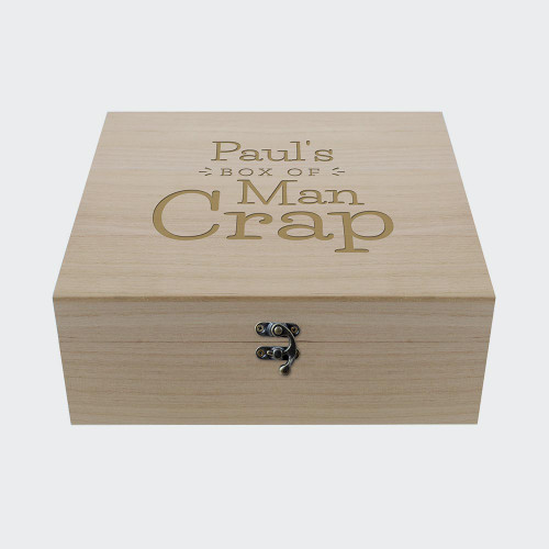 Personalised Box of Man Crap Keepsake Box